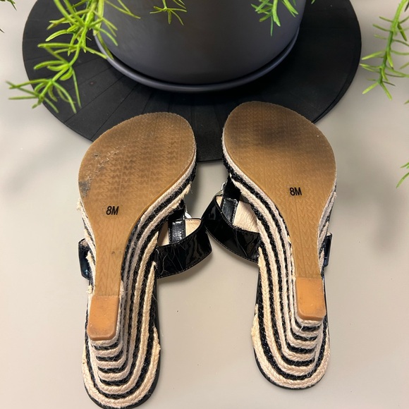Michael Kors Black and Cream Wedge Sandals - Picture 7 of 10